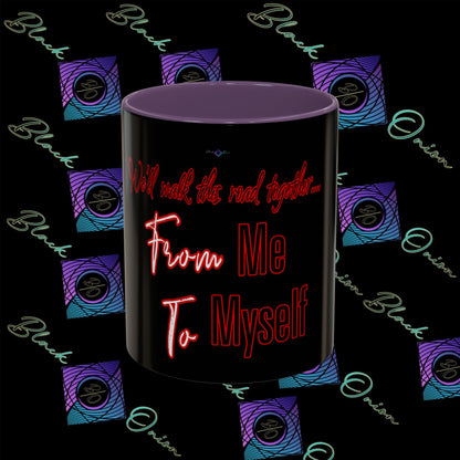 BlackOnion Coffee Mug - 11oz with Workout Motif ‘We’ll walk this road together’🔥💪🫵