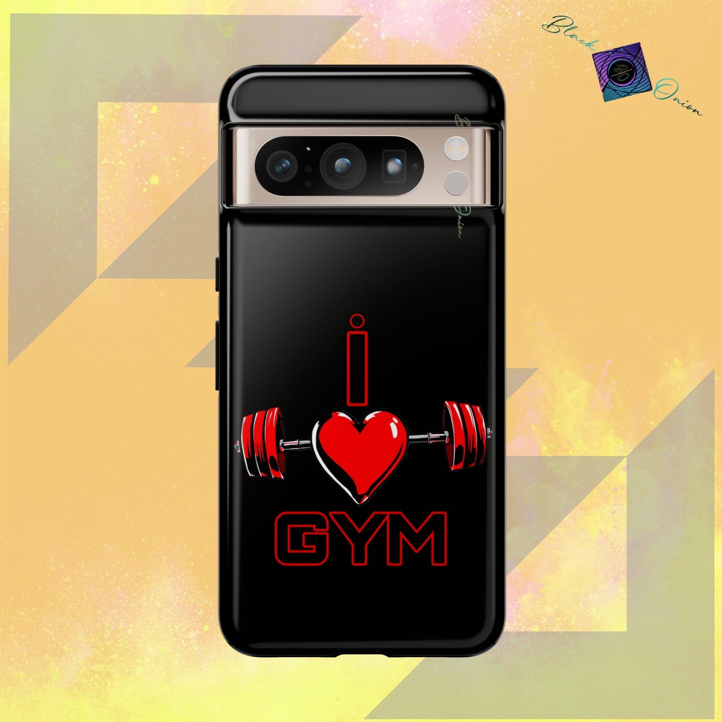 BlackOnion Brand New Phone Case - with Motivational Workout Motif’I Love Gym ‘💪🔥🫵