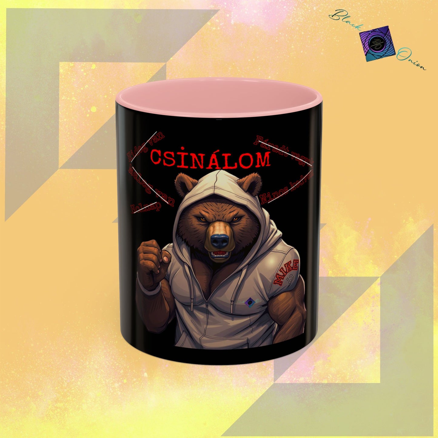 BlackOnion Coffee Mug - 11oz with Workout Motif ‘Mike 13 V2 ’🔥💪🫵