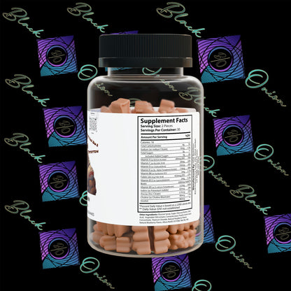 BlackOnion Hair Vitamin Gummies (60 Gummies) with Workout Motif