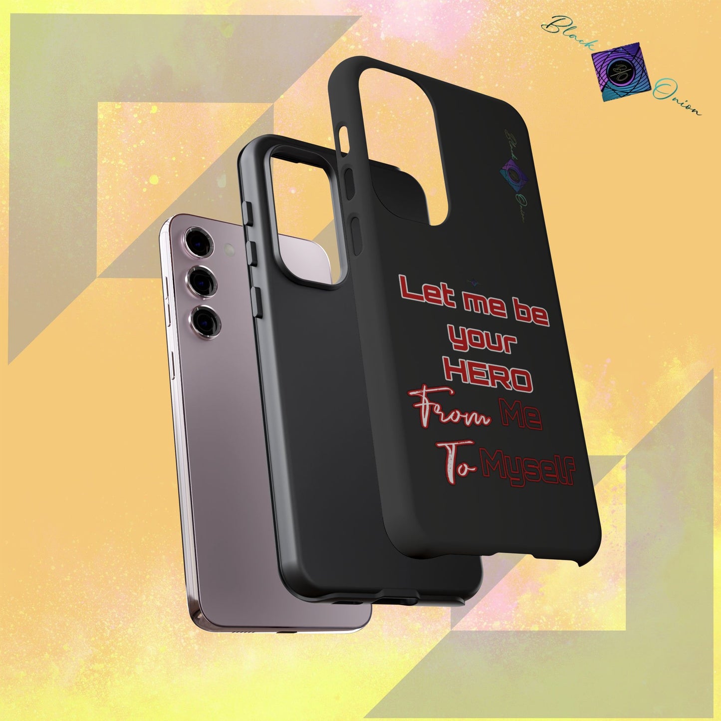BlackOnion Brand New Phone Case - with Motivational Workout Motif’Let me be your Hero ‘💪🔥🫵