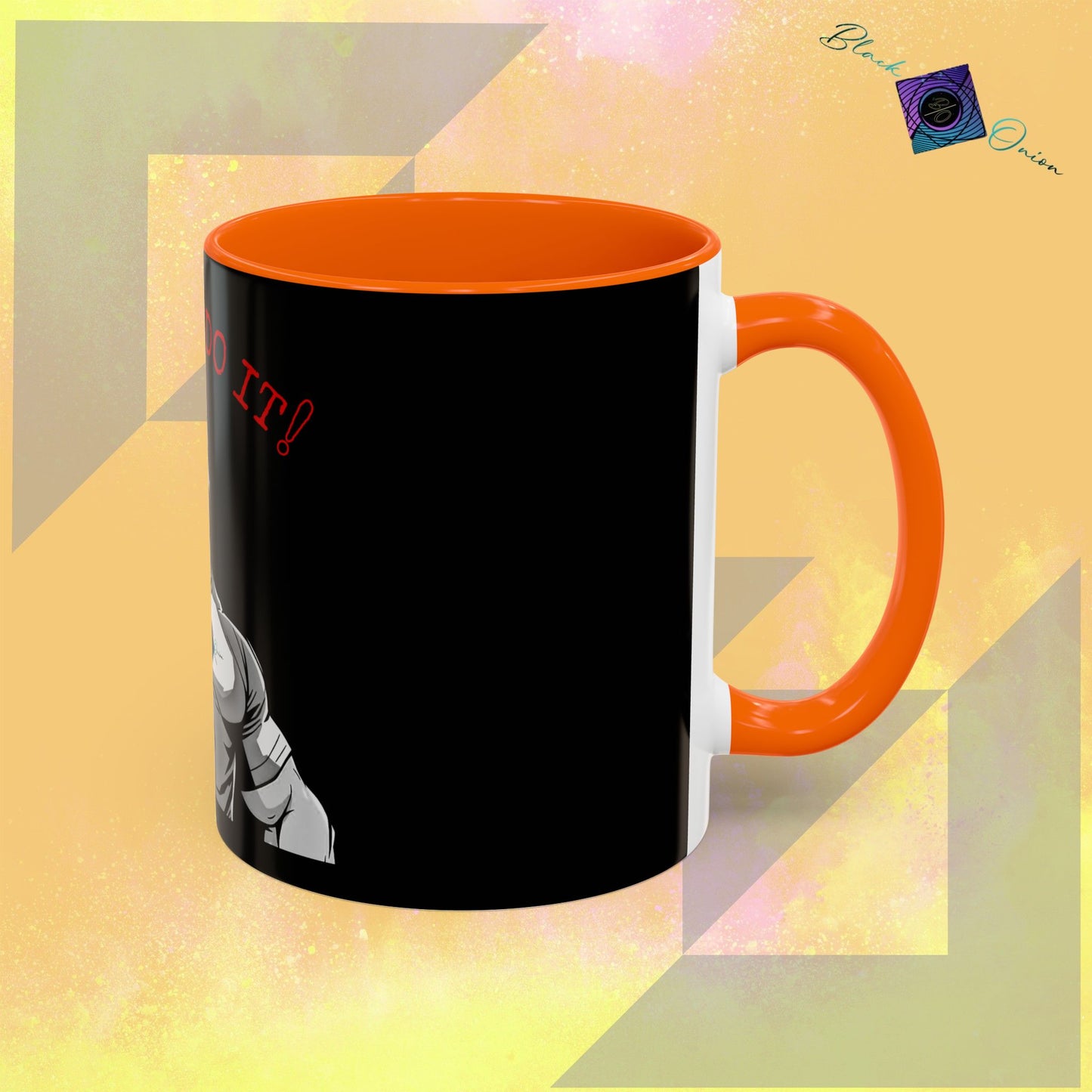 BlackOnion Coffee Mug - 11oz with Workout Motif ‘I Can Do It ’🔥💪🫵