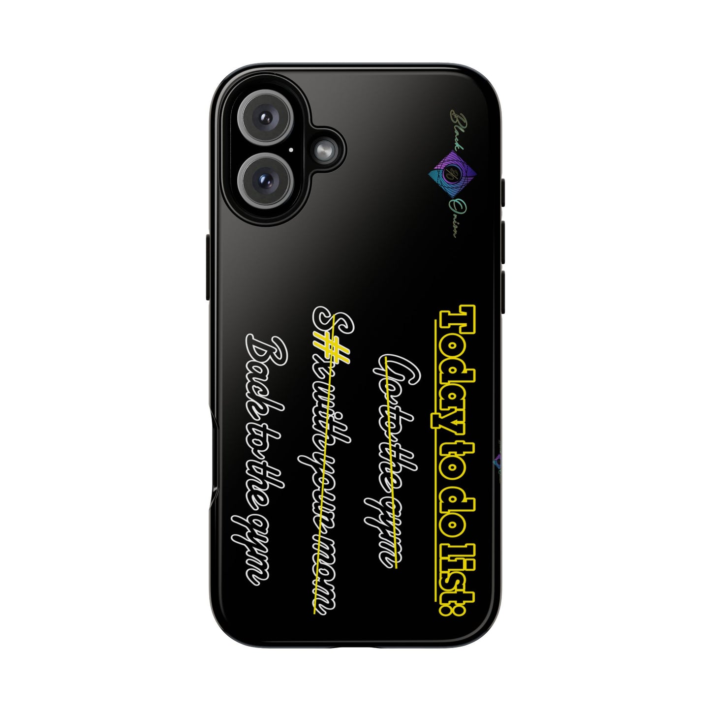 BlackOnion Brand New Phone Case - with Motivational Workout Motif’Today to do list ‘💪🔥🫵