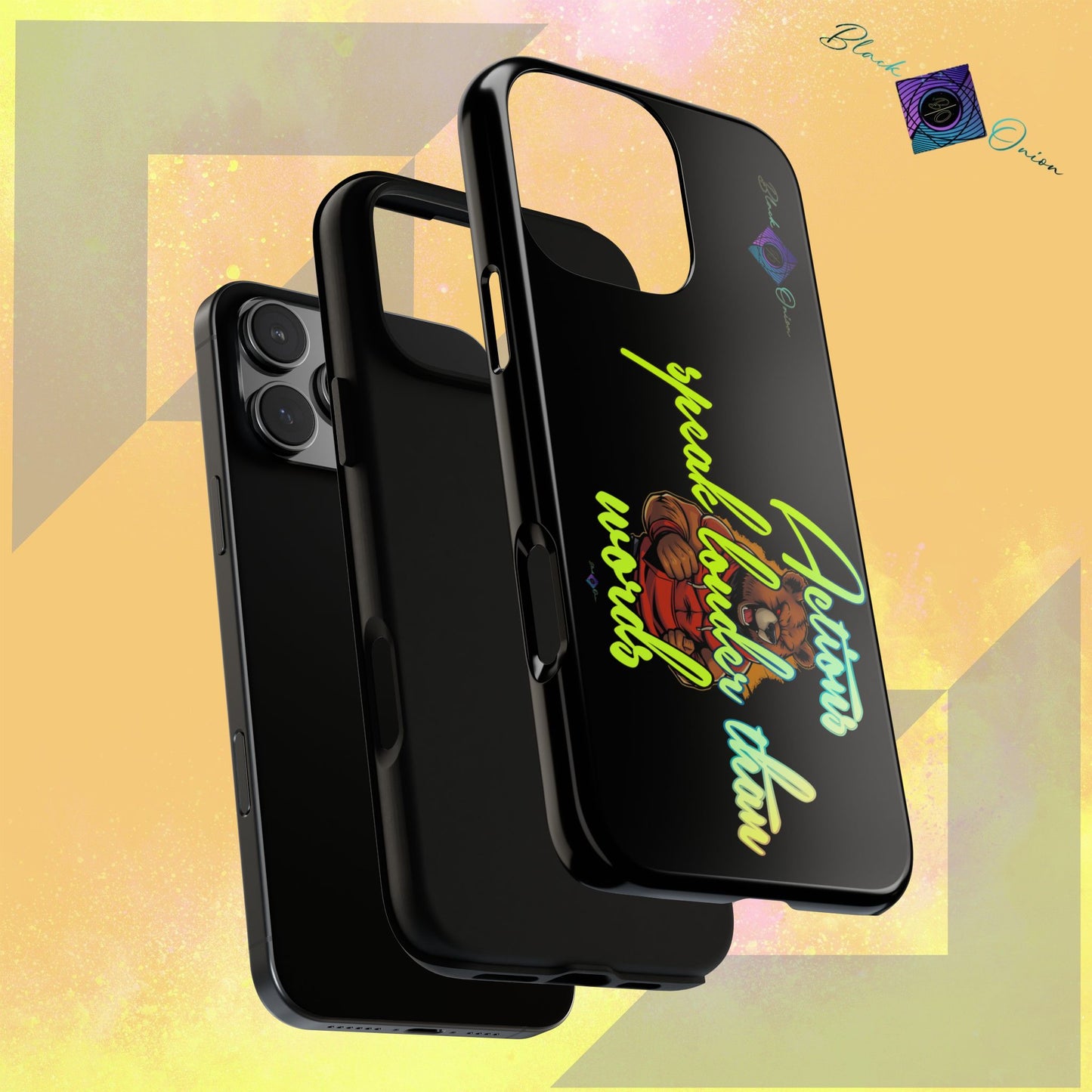 BlackOnion Brand New Phone Case - with Motivational Workout Motif ‘Actions speak lauder ‘💪🔥🫵