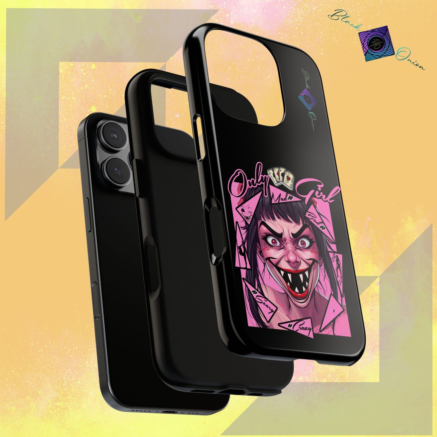BlackOnion Brand New Phone Case - with Motivational Workout Motif’ Mad Girl💋🌸 ‘🔥🫵