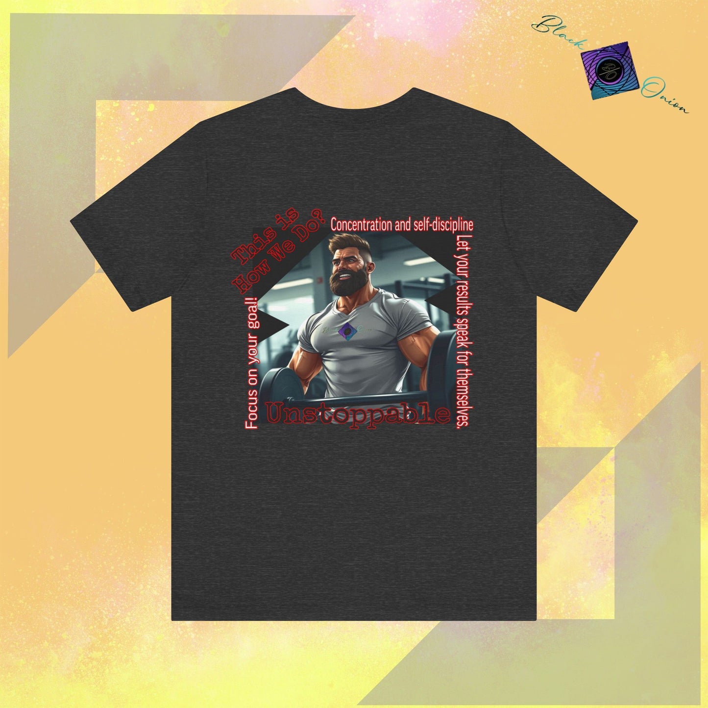 BlackOnion T-Shirt with Workout Motif “Unstoppable “💪🔥🫵