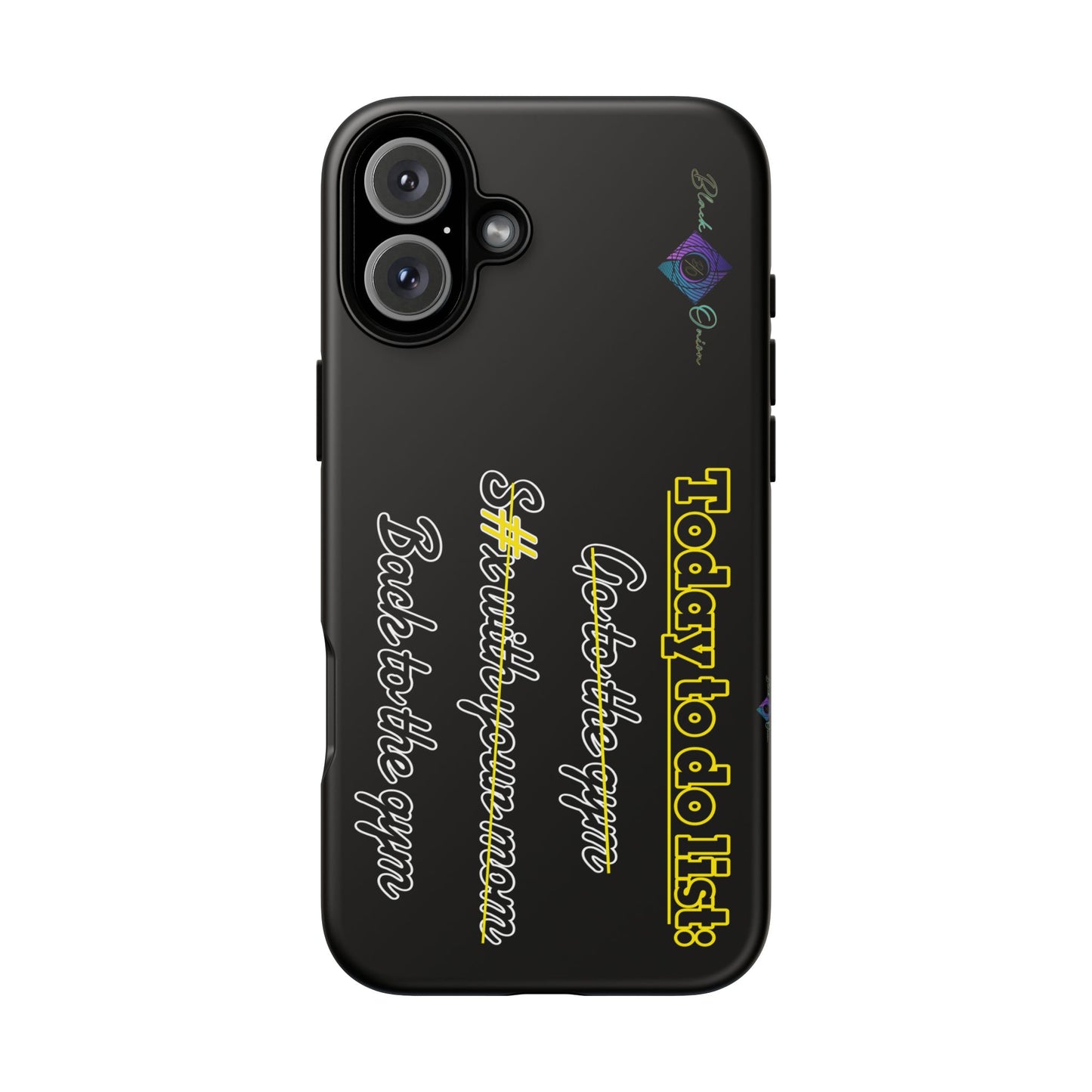 BlackOnion Brand New Phone Case - with Motivational Workout Motif’Today to do list ‘💪🔥🫵