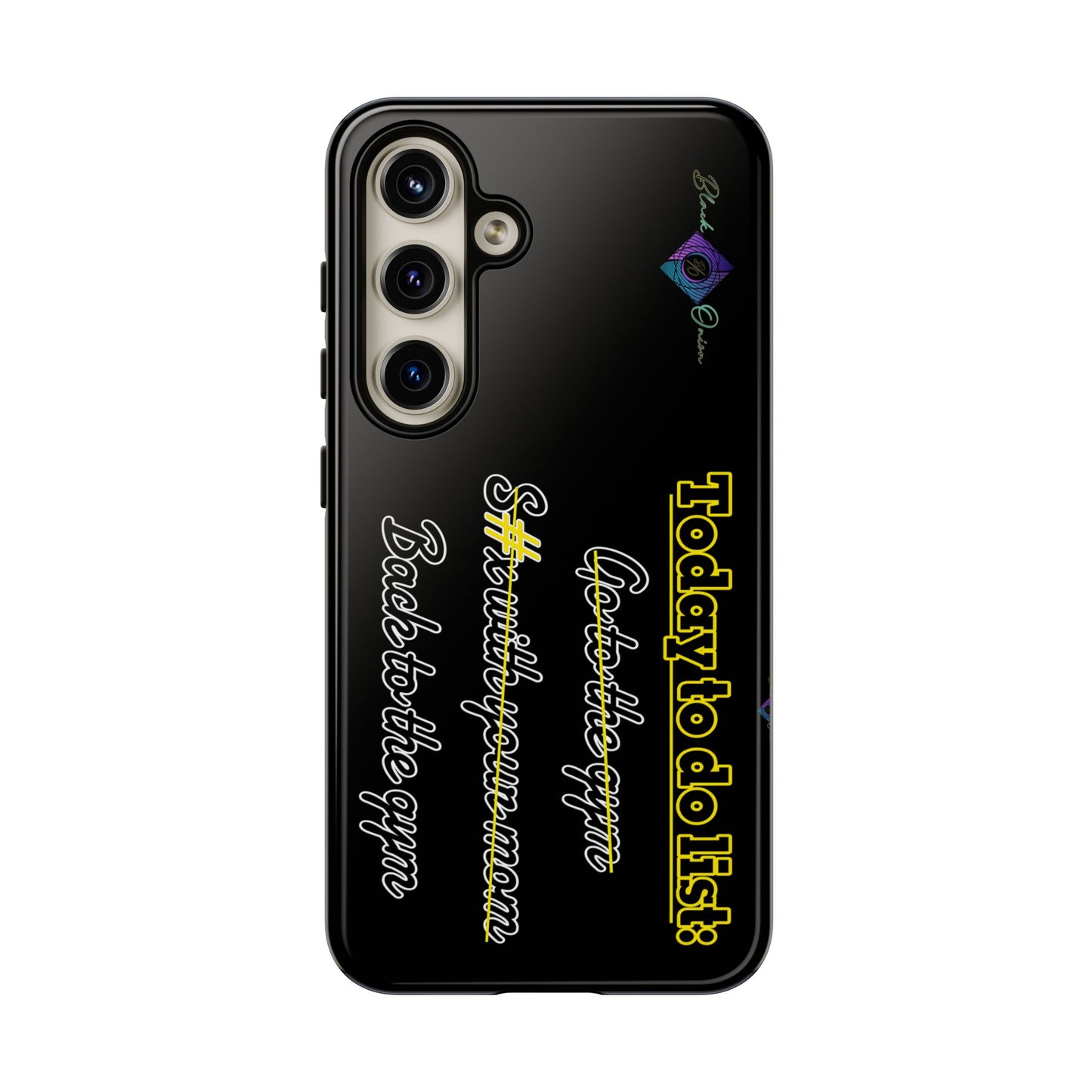 BlackOnion Brand New Phone Case - with Motivational Workout Motif’Today to do list ‘💪🔥🫵