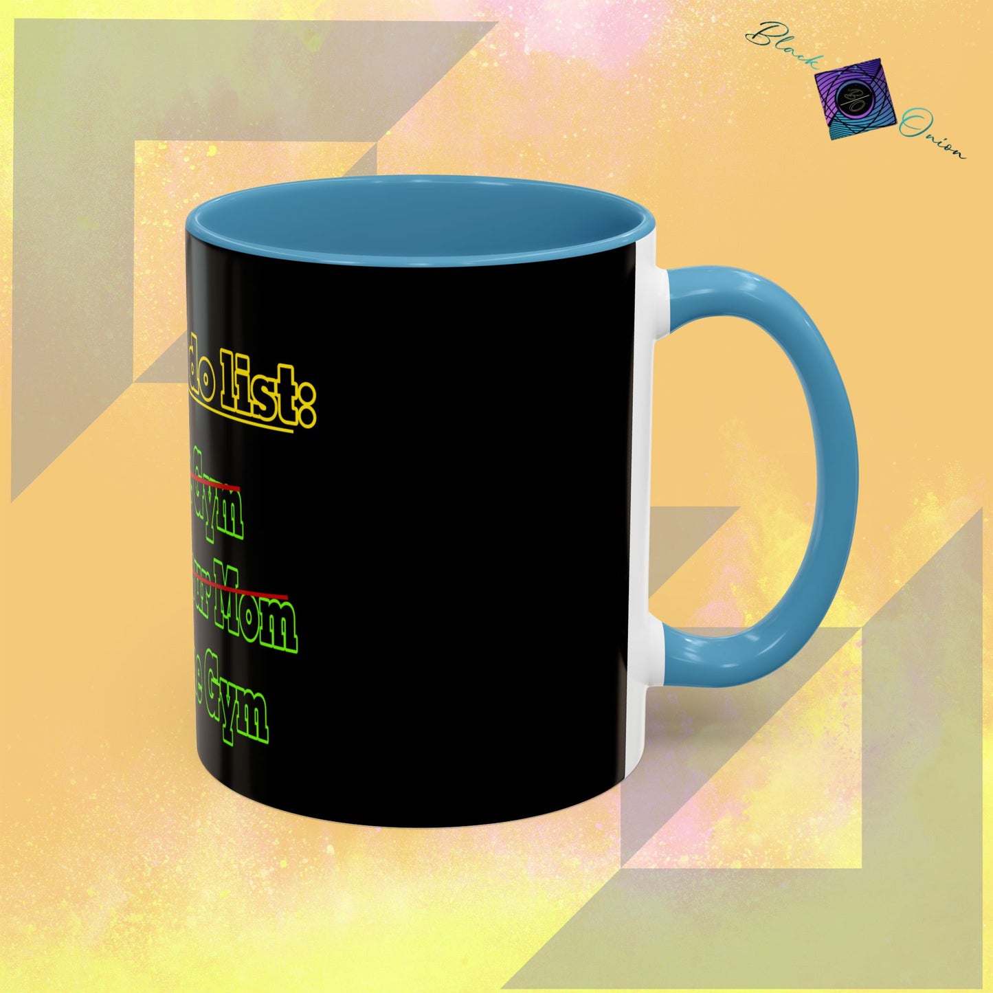 BlackOnion Coffee Mug 2 with Workout Motif ‘Today To Do List V2’🫵🔥💪