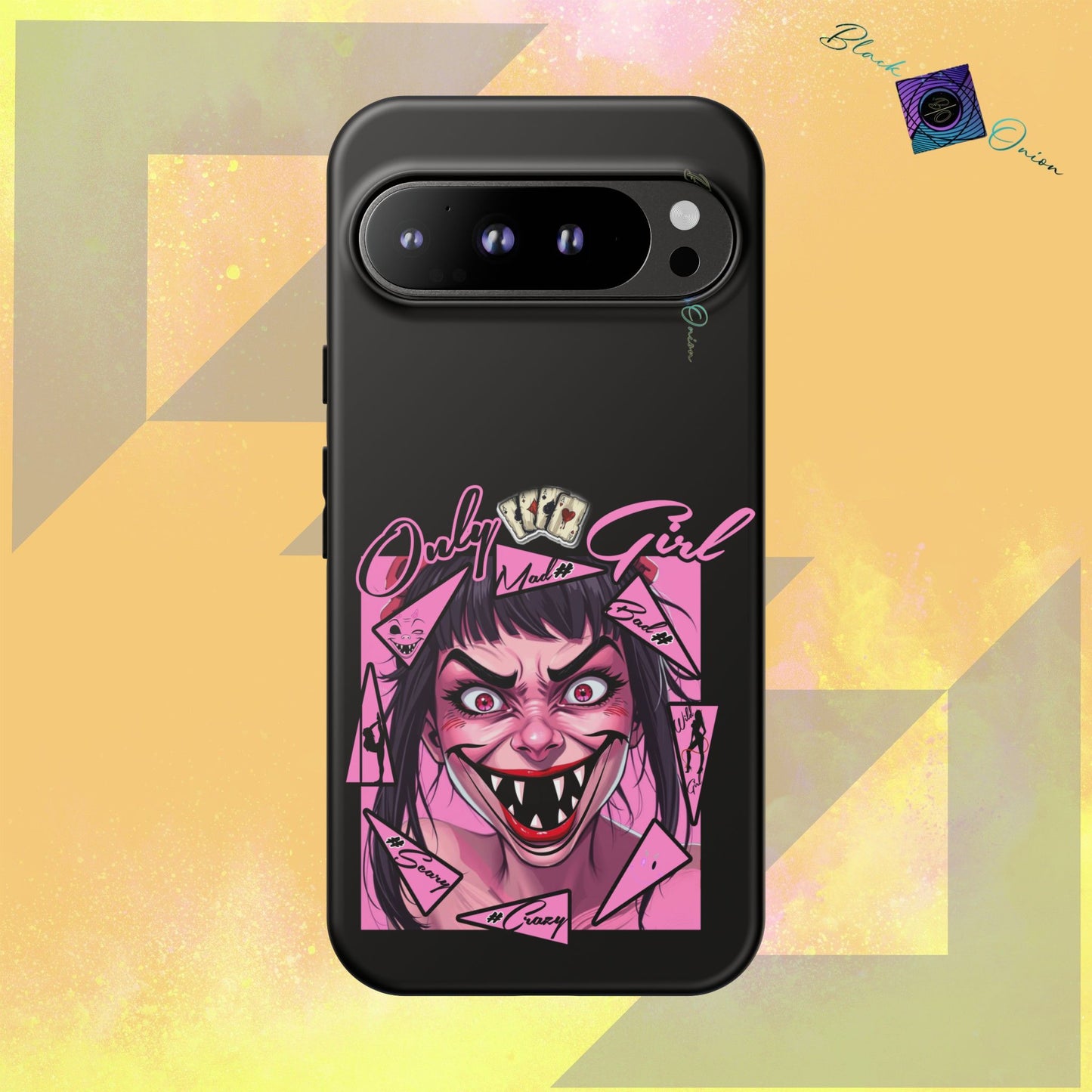 BlackOnion Brand New Phone Case - with Motivational Workout Motif’ Mad Girl💋🌸 ‘🔥🫵