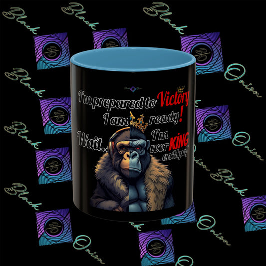 BlackOnion Coffee Mug 2 with Workout Motif ‘Victory V2’🫵🔥💪