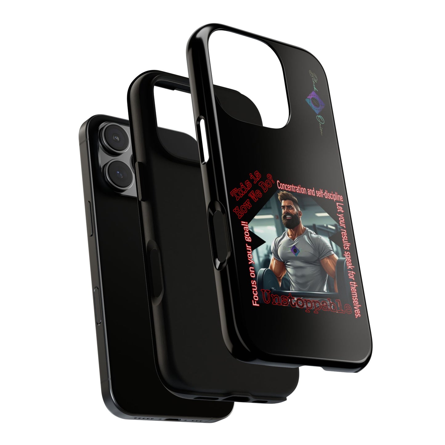 BlackOnion Brand New Phone Case - with Motivational Workout Motif’Unstoppable ‘💪🔥🫵