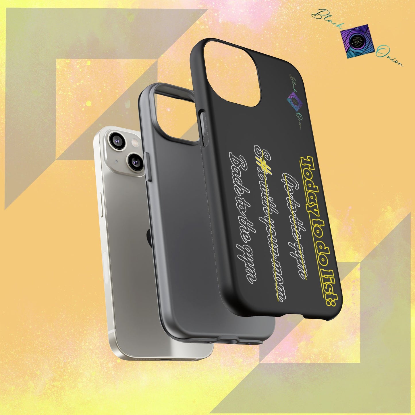 BlackOnion Brand New Phone Case - with Motivational Workout Motif’Today to do list ‘💪🔥🫵
