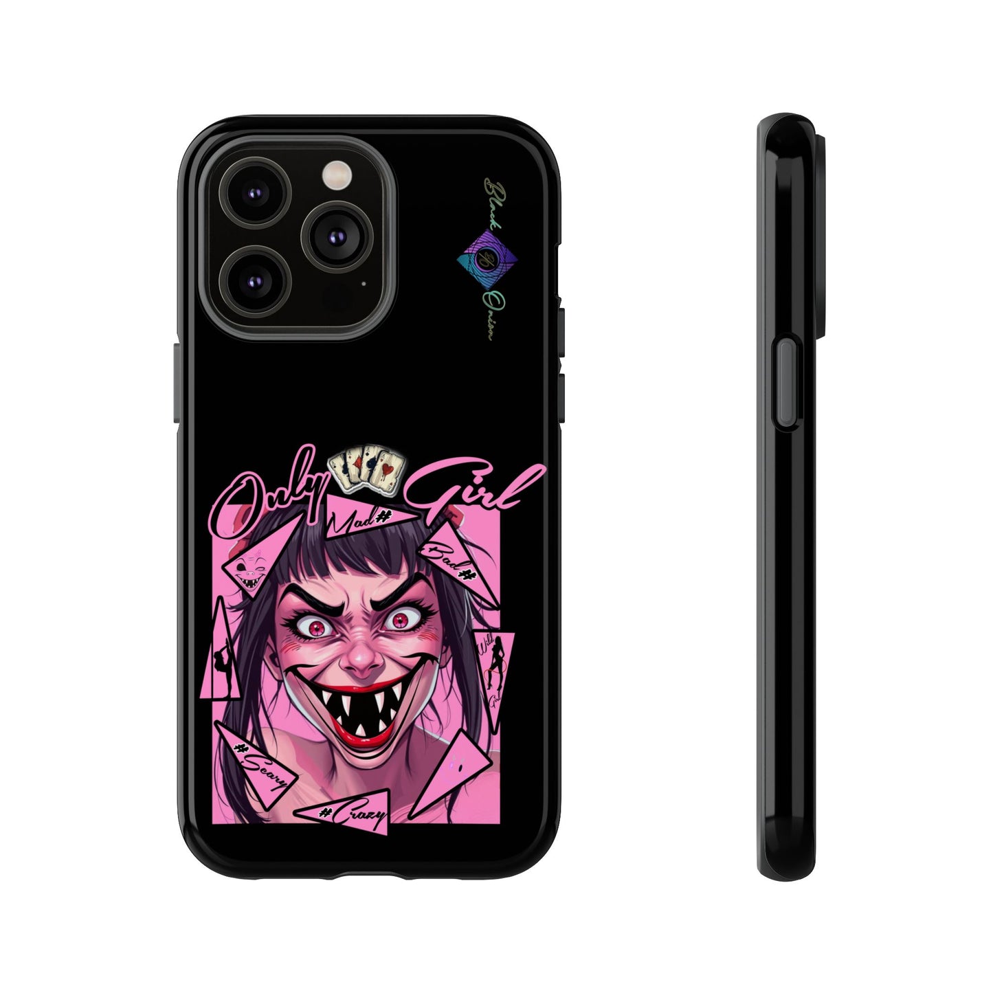 BlackOnion Brand New Phone Case - with Motivational Workout Motif’ Mad Girl💋🌸 ‘🔥🫵