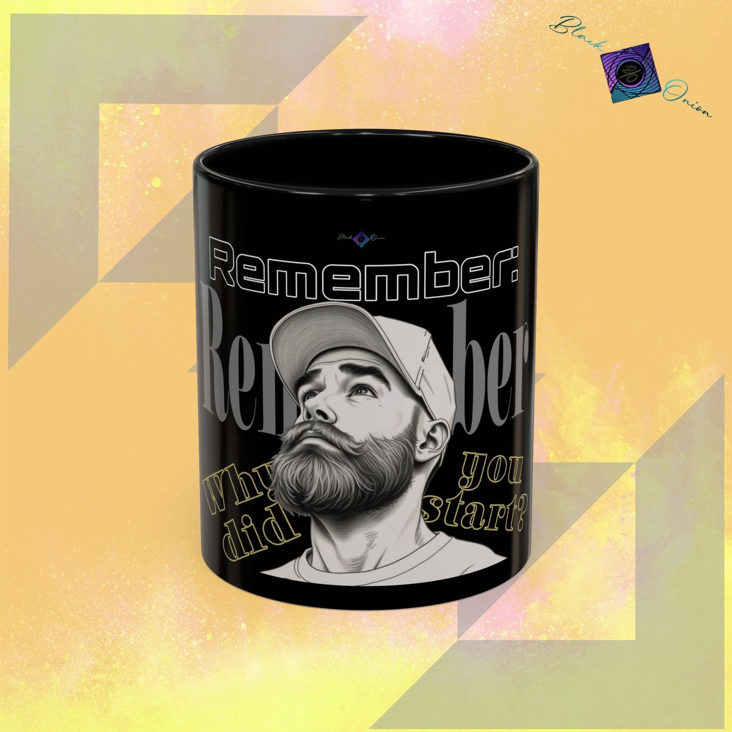 BlackOnion Coffee Mug 2 with Workout Motif ‘Remember V2’🫵🔥💪