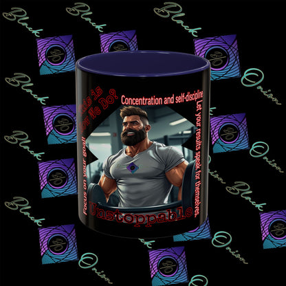 BlackOnion Coffee Mug Serial 2 with Workout Motif ‘Unstoppable’🫵🔥💪
