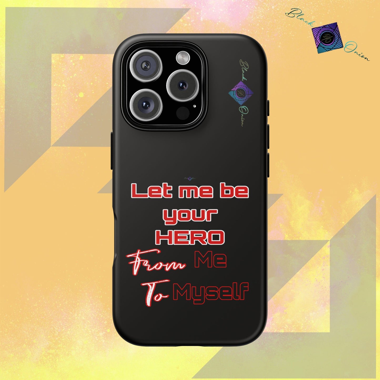 BlackOnion Brand New Phone Case - with Motivational Workout Motif’Let me be your Hero ‘💪🔥🫵