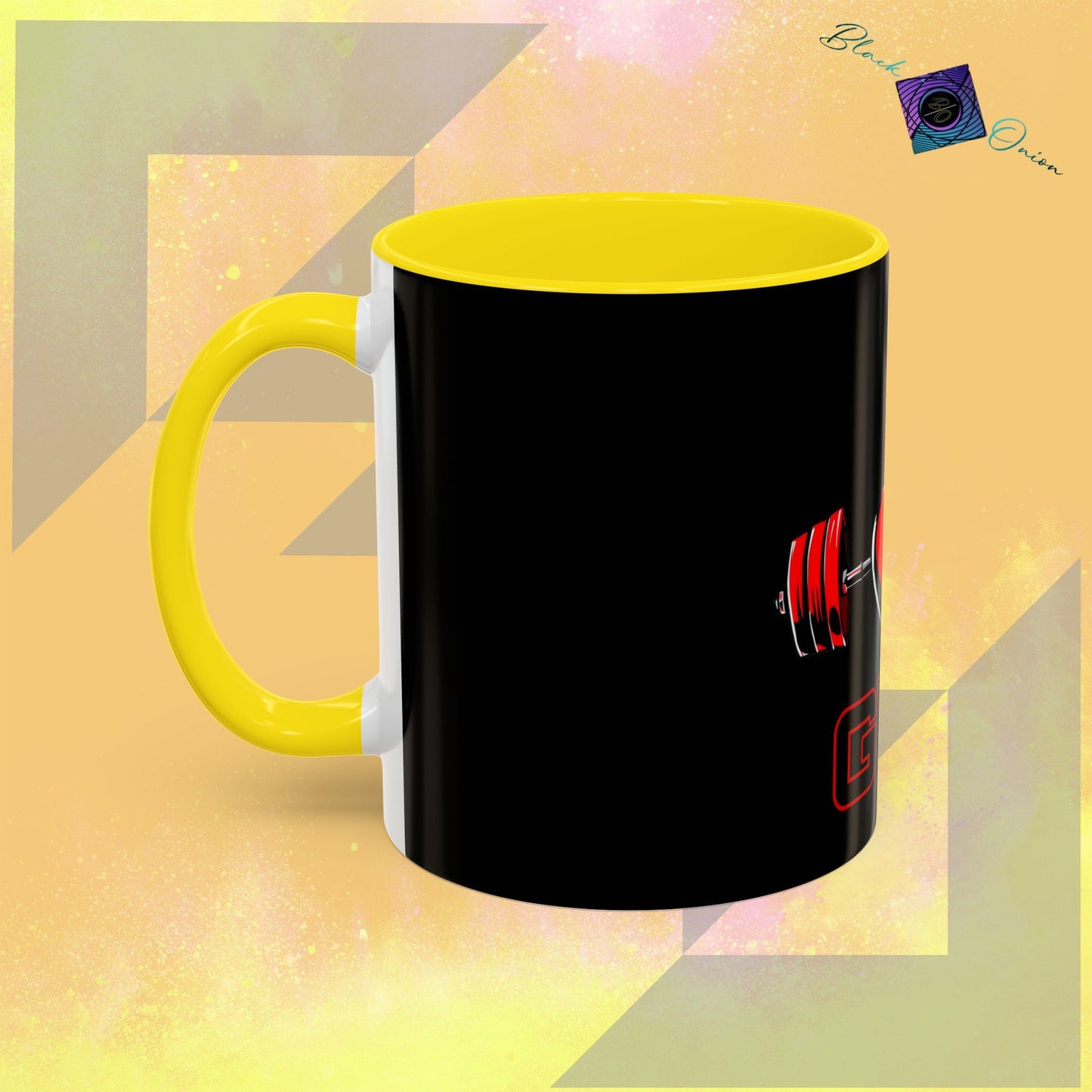BlackOnion Coffee Mug - 11oz with Workout Motif ‘I Love Gym’🔥💪🫵