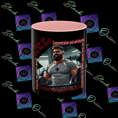 BlackOnion Coffee Mug - 11oz with Workout Motif ‘Unstoppable’🔥💪🫵