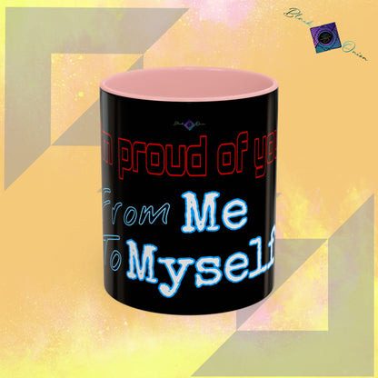 BlackOnion Coffee Mug - 11oz with workout motif ‘I’m proud of you’🔥💪🫵