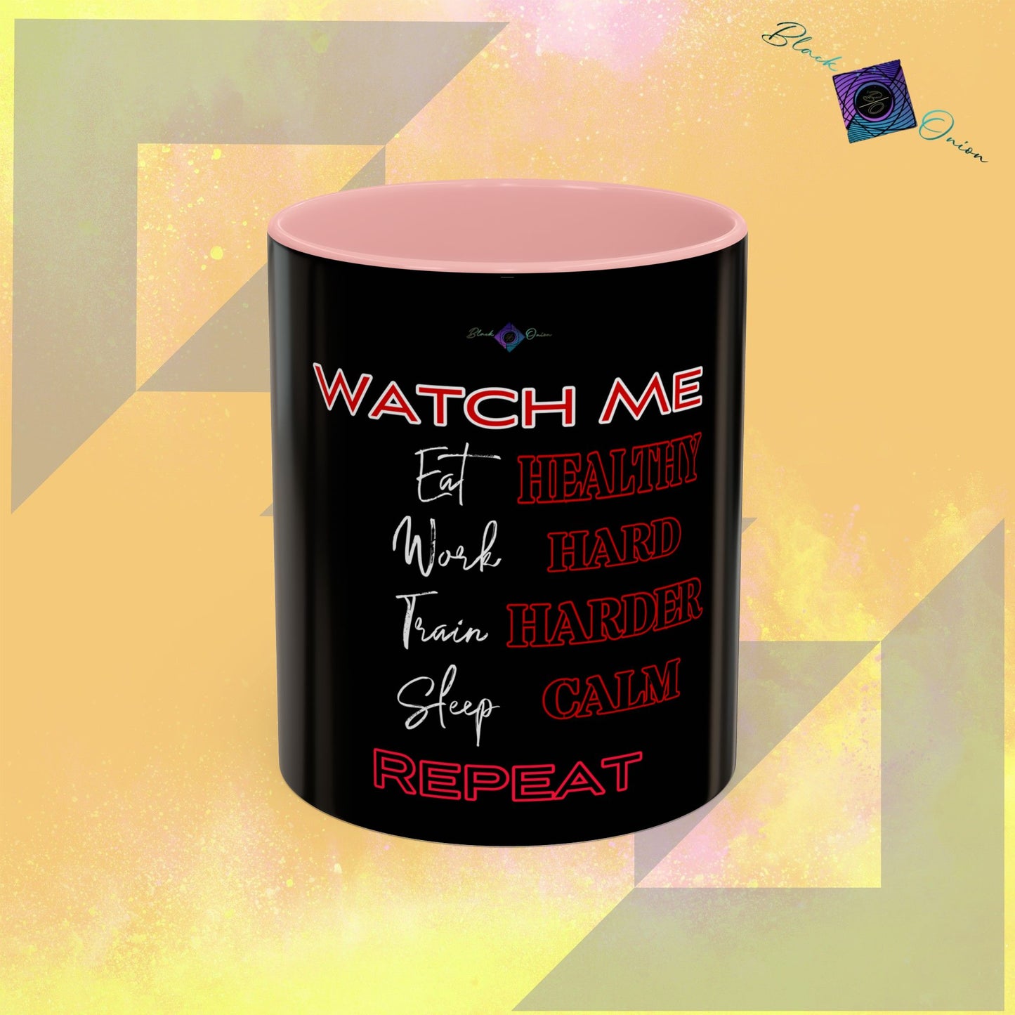 BlackOnion Coffee Mug Serial 2 with Workout Motif ‘Watch me’🫵🔥💪
