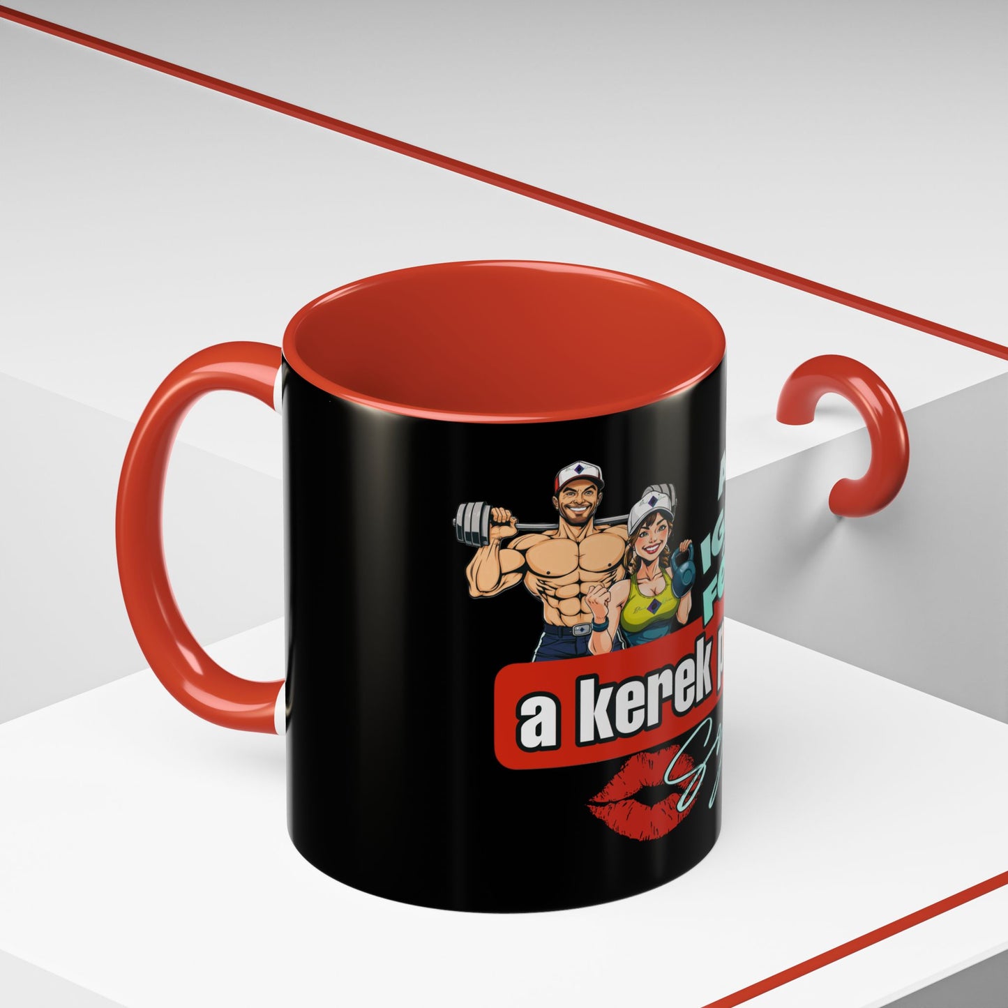 BlackOnion Coffee Mug Serial 2 with Workout Motif ‘Az igazi férfiak a kerek popsit szeretik ‘🫵🔥💪