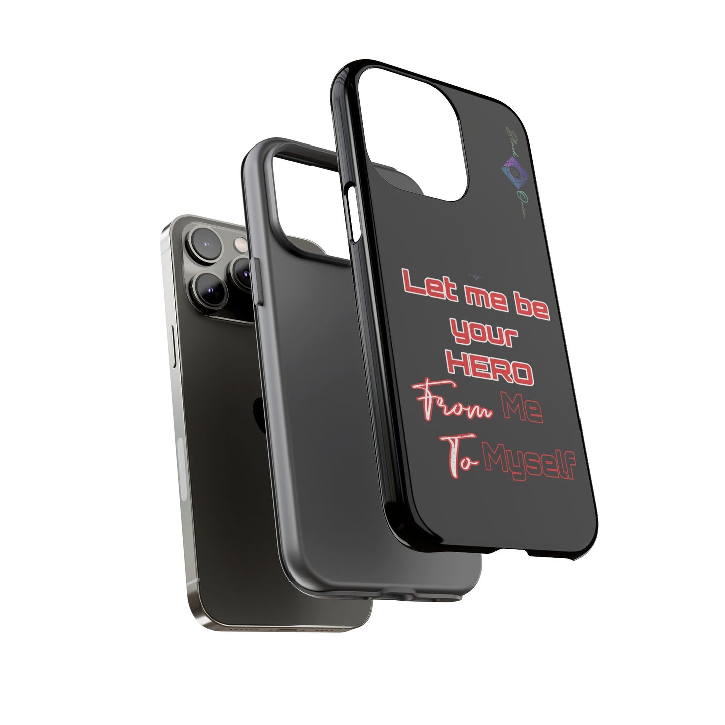 BlackOnion Brand New Phone Case - with Motivational Workout Motif’Let me be your Hero ‘💪🔥🫵