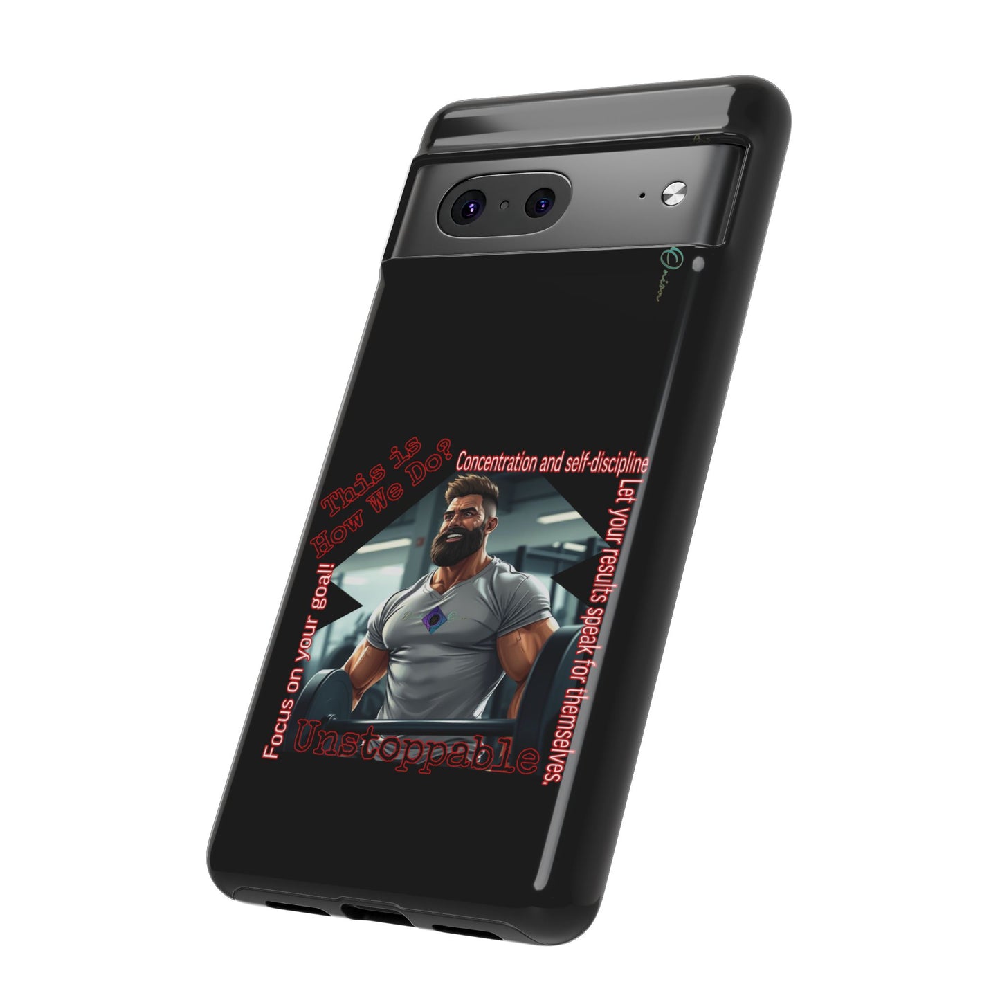 BlackOnion Brand New Phone Case - with Motivational Workout Motif’Unstoppable ‘💪🔥🫵