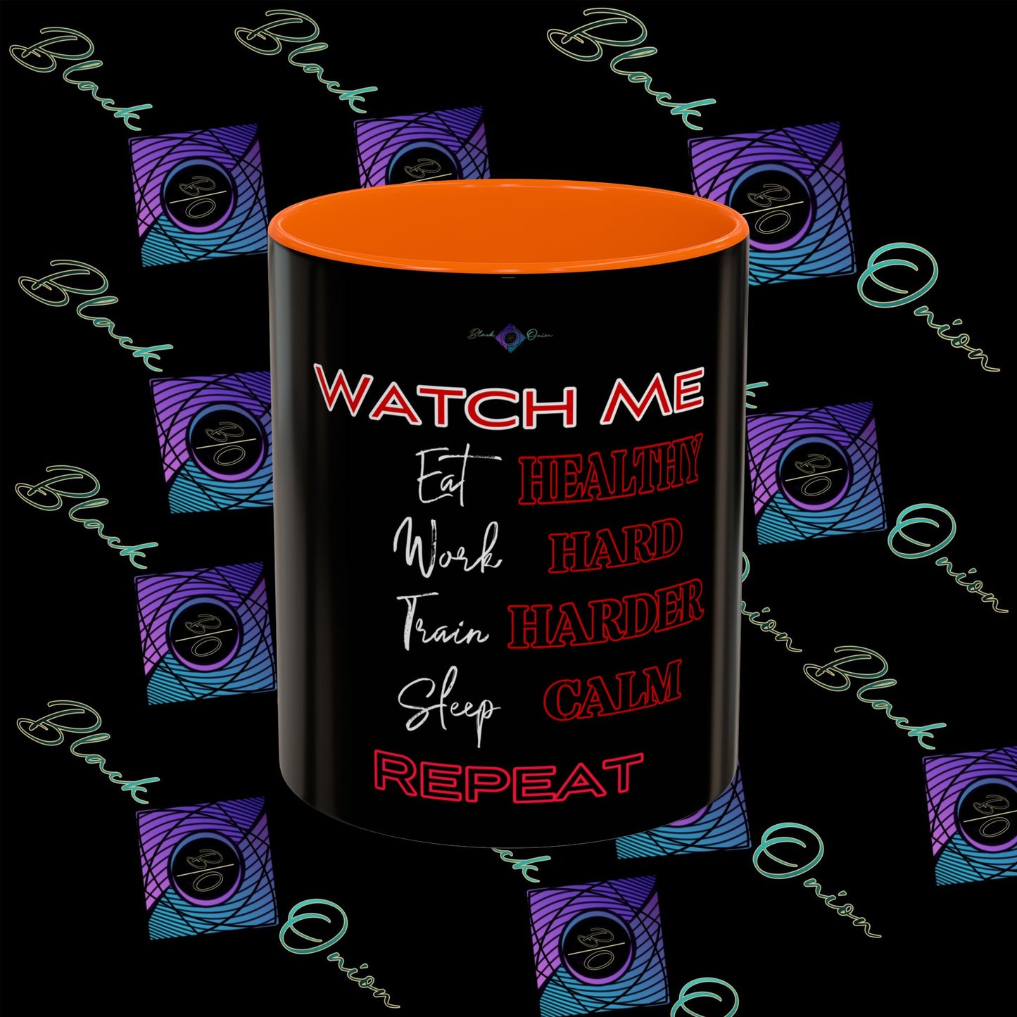BlackOnion Coffee Mug Serial 2 with Workout Motif ‘Watch me’🫵🔥💪