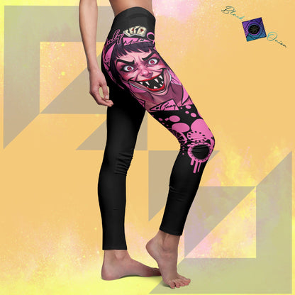 BlackOnion Stylish Women's Mid-rise Casual Leggings with OnlyGirl “ Mad Girl” Motif🌸💋❤️
