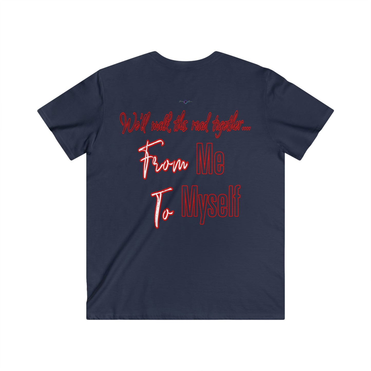 BlackOnion Men's V-Neck T-Shirt with Workout Motif ‘We’ll walk this road together’💪🔥🫵
