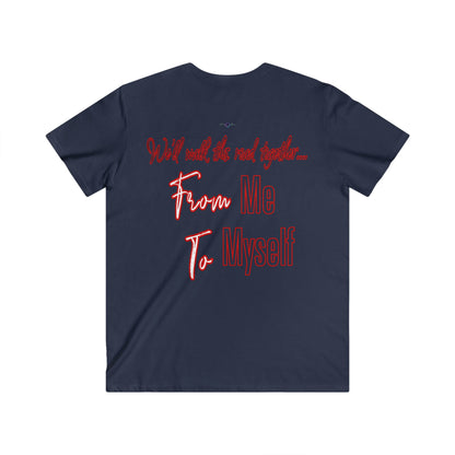 BlackOnion Men's V-Neck T-Shirt with Workout Motif ‘We’ll walk this road together’💪🔥🫵