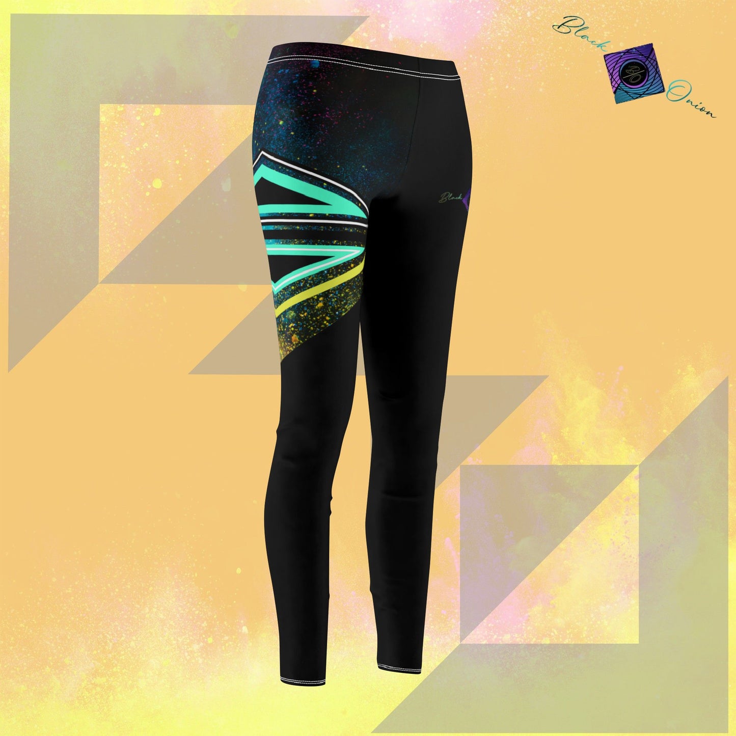BlackOnion Stylish Women's Mid-rise Casual Leggings with Workout Motif 🌸💋❤️