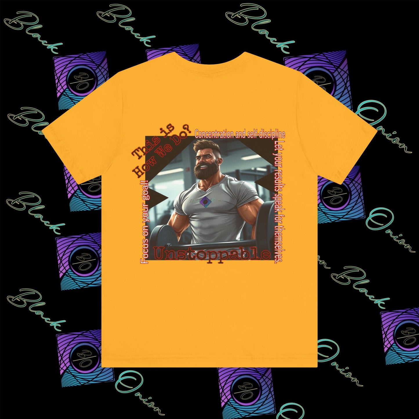 BlackOnion T-shirt with Workout Motif “Unstoppable “💪🔥🫵