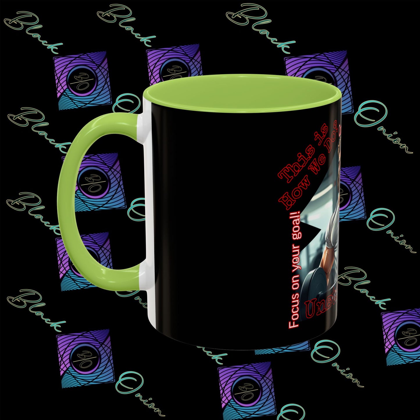 BlackOnion Coffee Mug Serial 2 with Workout Motif ‘Unstoppable’🫵🔥💪