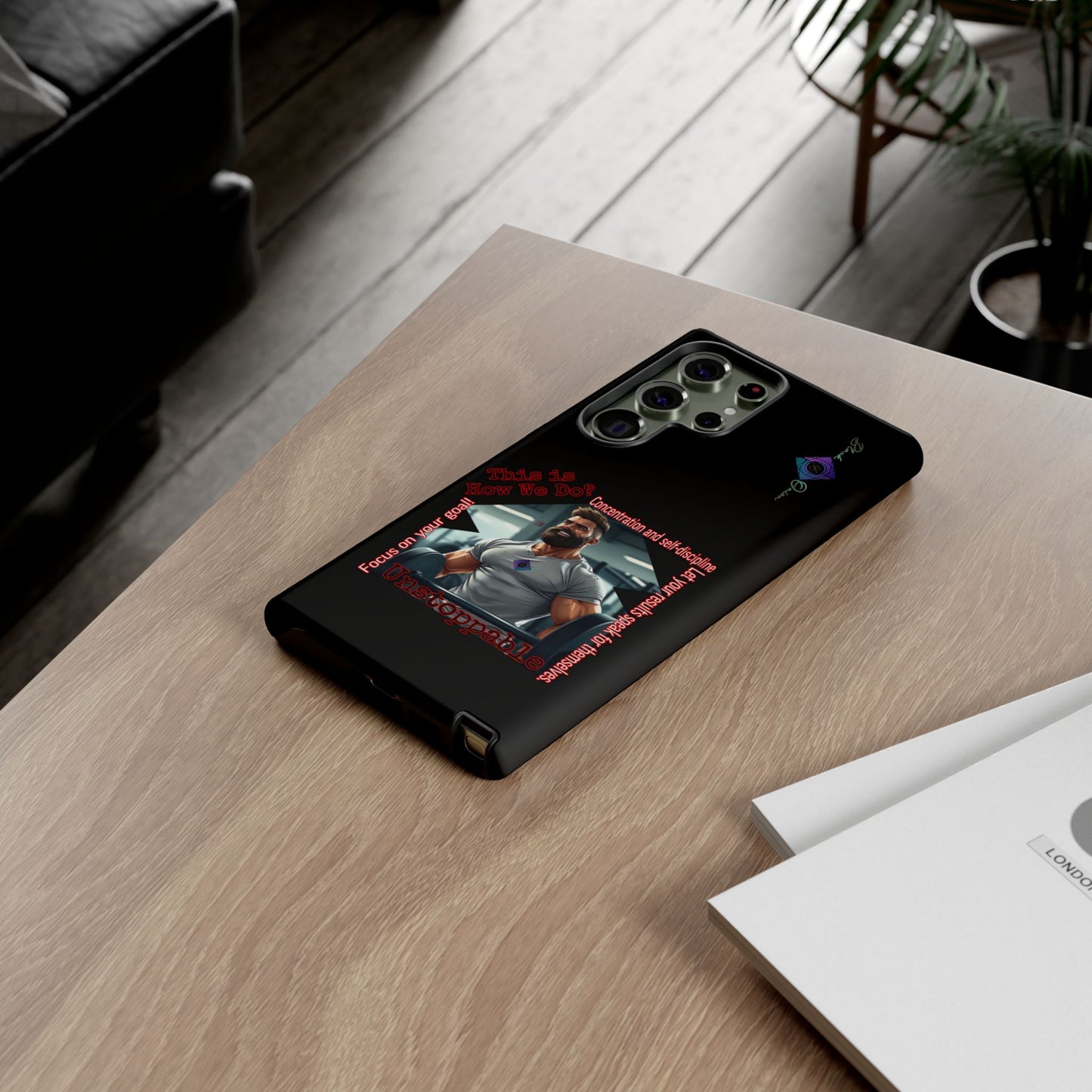 BlackOnion Brand New Phone Case - with Motivational Workout Motif’Unstoppable ‘💪🔥🫵