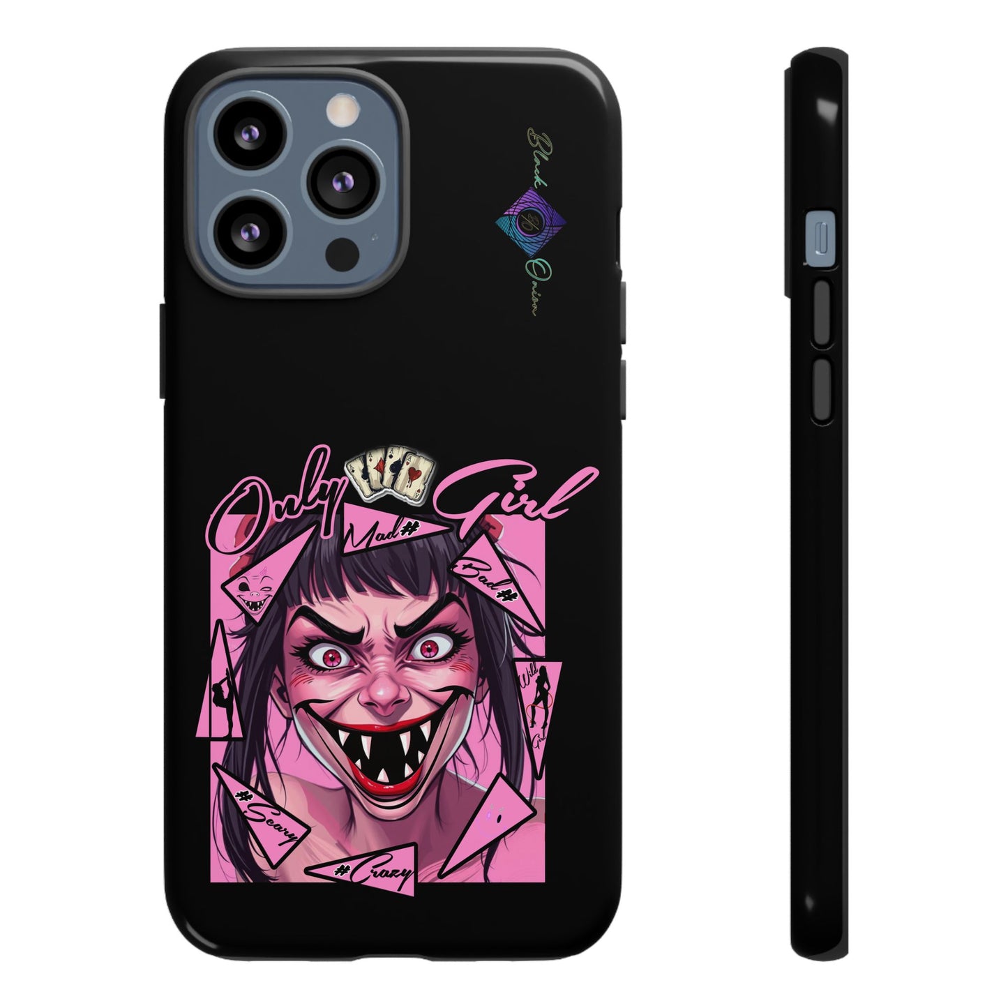 BlackOnion Brand New Phone Case - with Motivational Workout Motif’ Mad Girl💋🌸 ‘🔥🫵