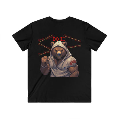 BlackOnion Men's V-Neck T-Shirt with Workout Motif ‘Mike 13’💪🔥🫵