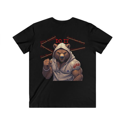 BlackOnion Men's V-Neck T-Shirt with Workout Motif ‘Mike 13’💪🔥🫵