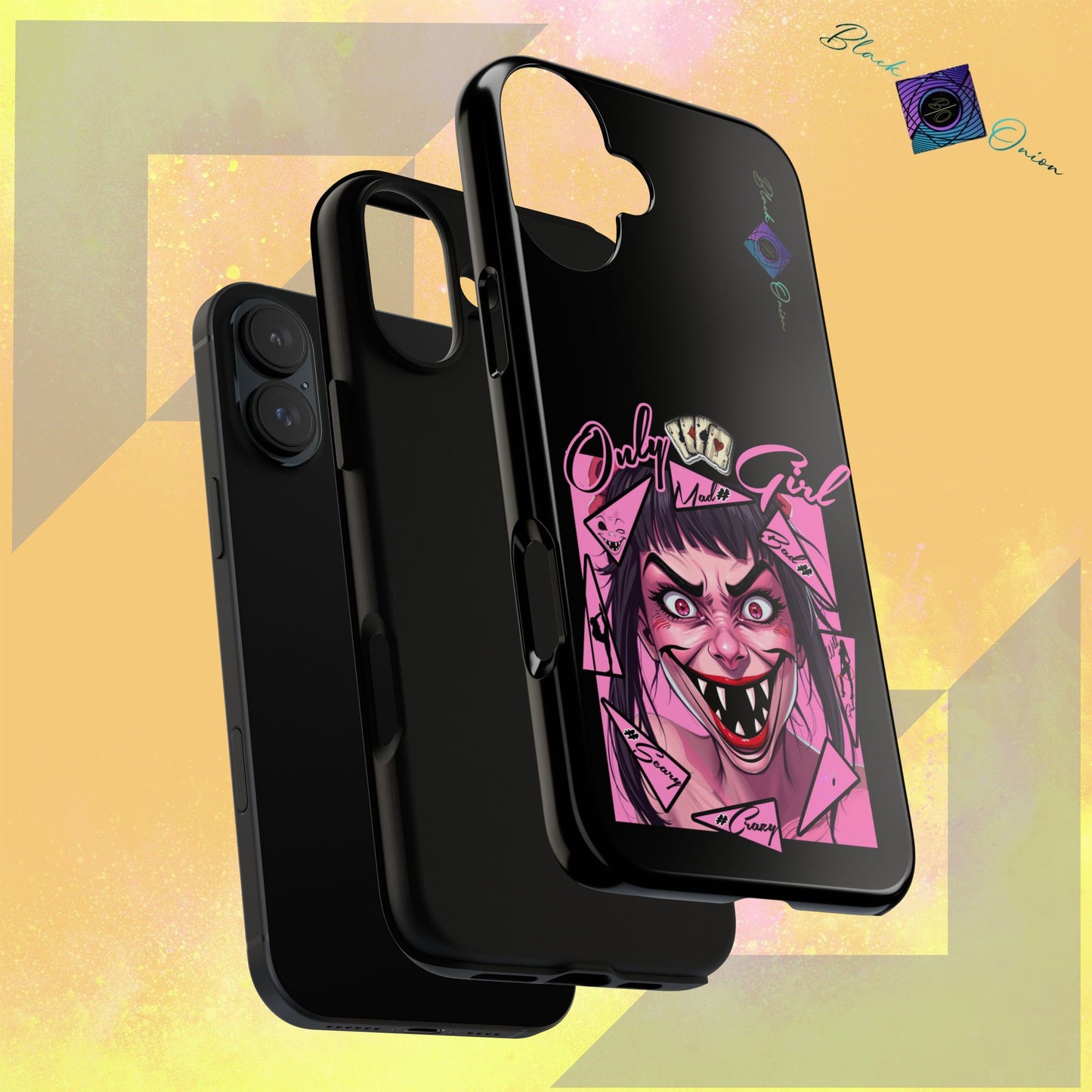 BlackOnion Brand New Phone Case - with Motivational Workout Motif’ Mad Girl💋🌸 ‘🔥🫵