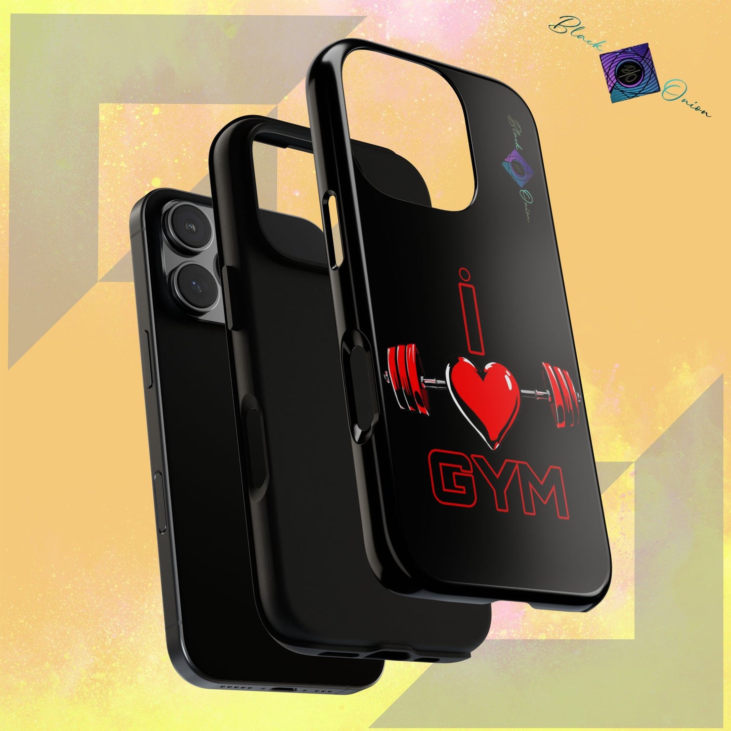 BlackOnion Brand New Phone Case - with Motivational Workout Motif’I Love Gym ‘💪🔥🫵