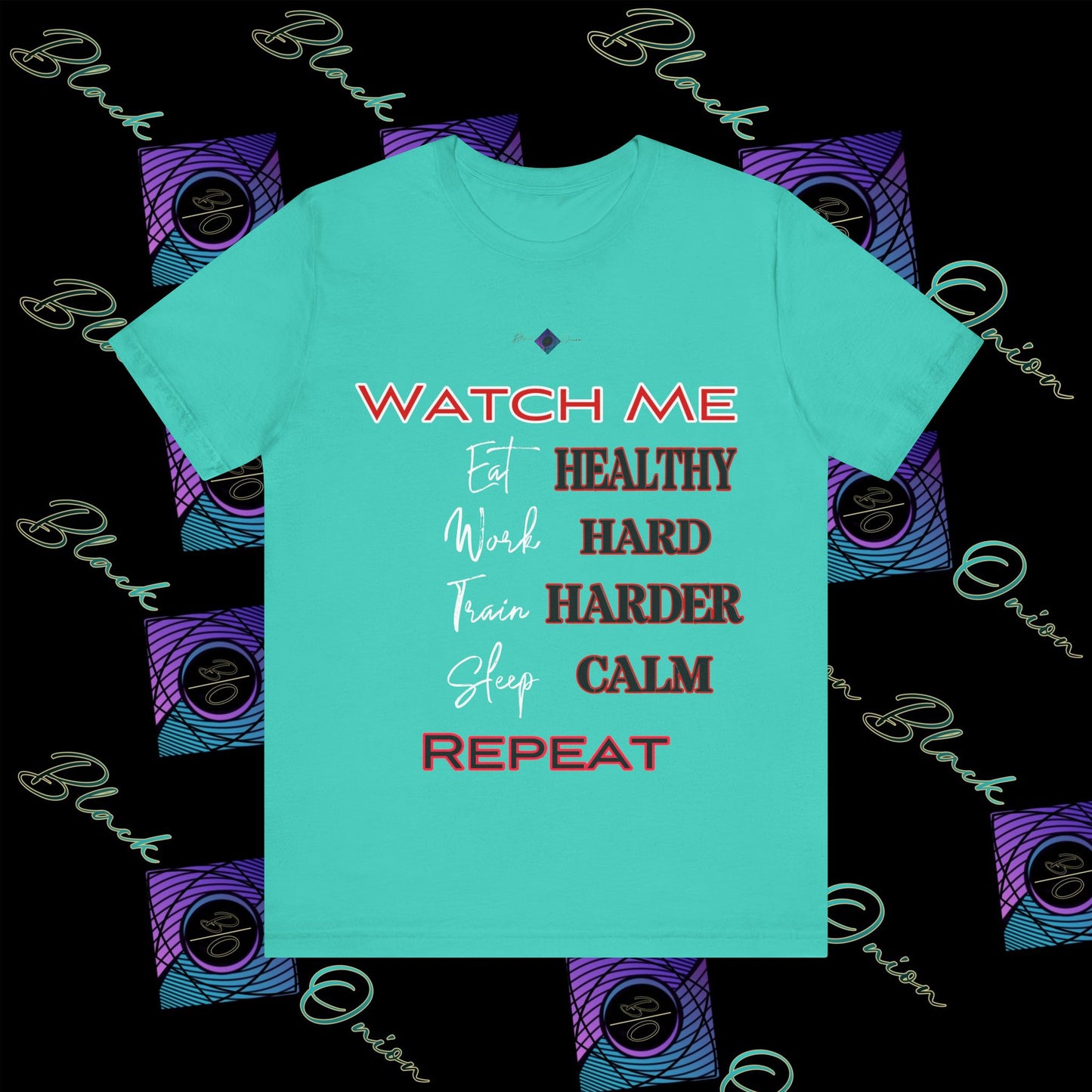 BlackOnion "Watch Me" T-Shirt with Workout Motif V3  💪🔥