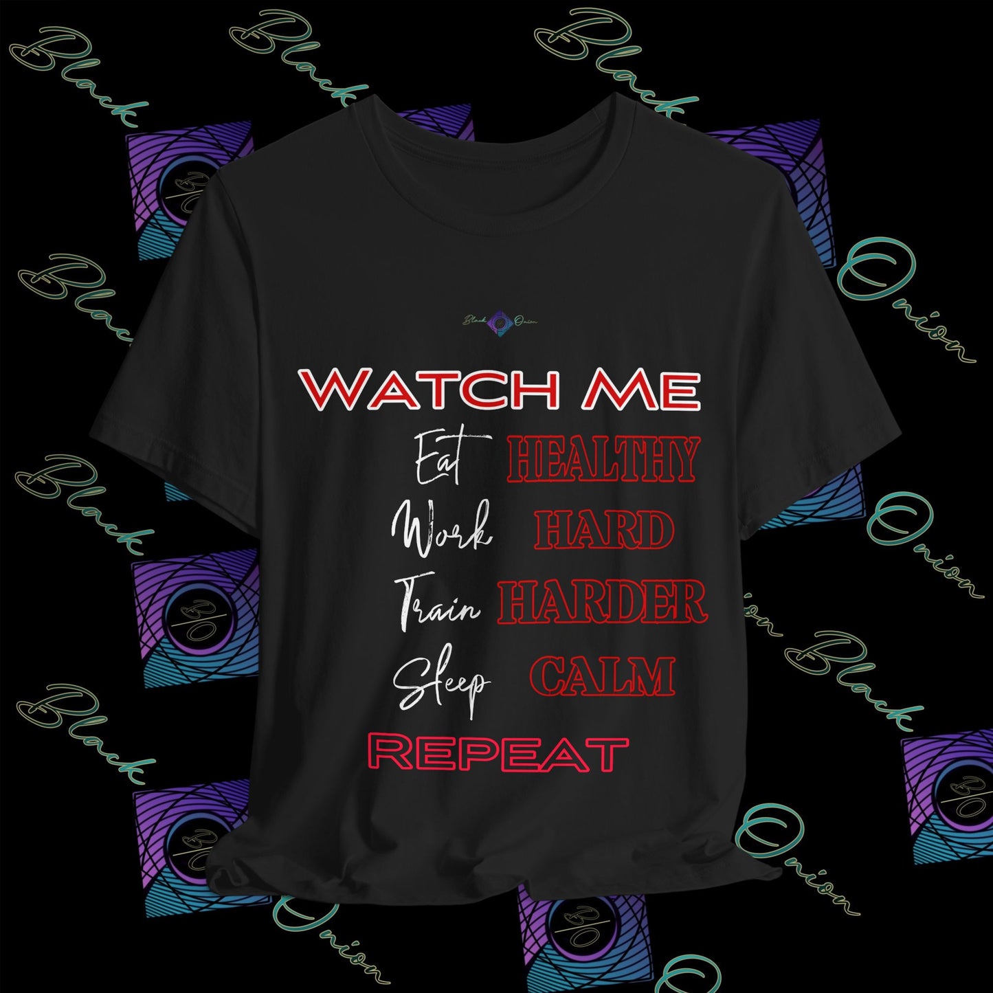 BlackOnion "Watch Me" T-Shirt with Workout Motif 💪🔥