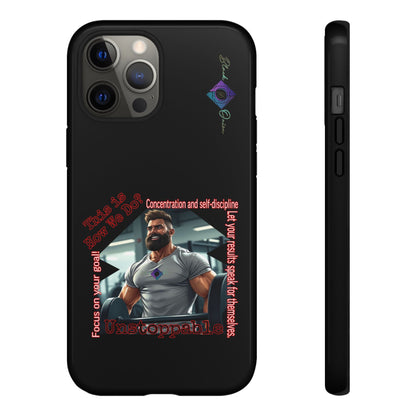 BlackOnion Brand New Phone Case - with Motivational Workout Motif’Unstoppable ‘💪🔥🫵