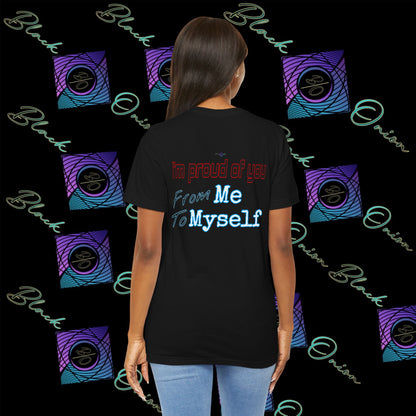 BlackOnion 'I'm Proud of You! From Me , to Myself' T-Shirt with Workout Motif V4 🫵🔥💪