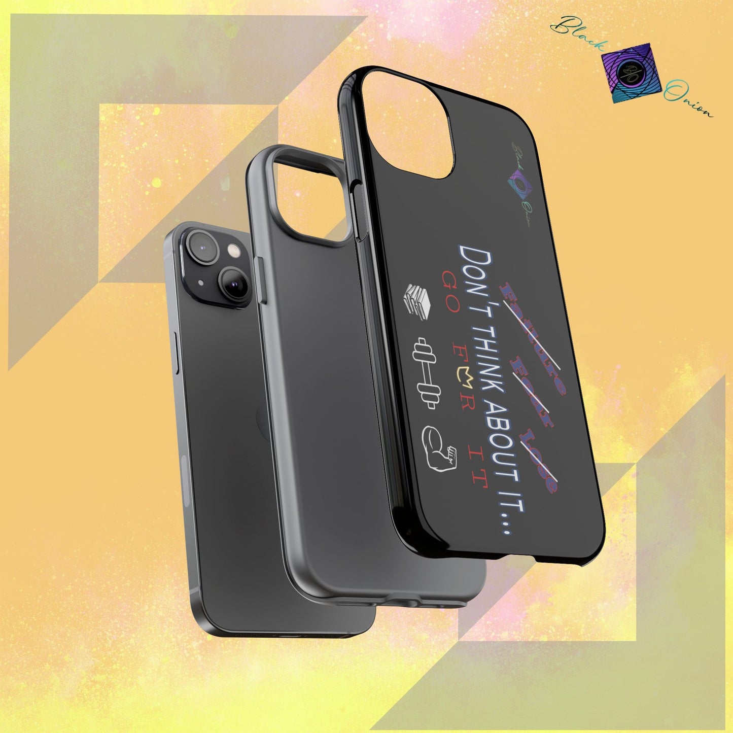 BlackOnion Brand New Phone Case - with Motivational Workout Motif’Don’t think ‘💪🔥🫵