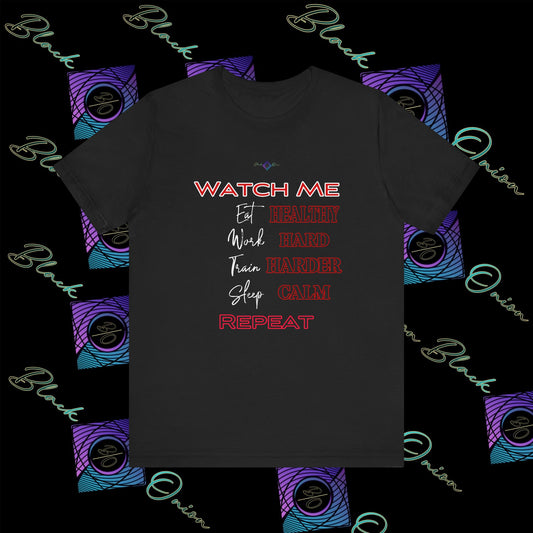 BlackOnion "Watch Me" T-Shirt with Workout Motif V4 💪🔥