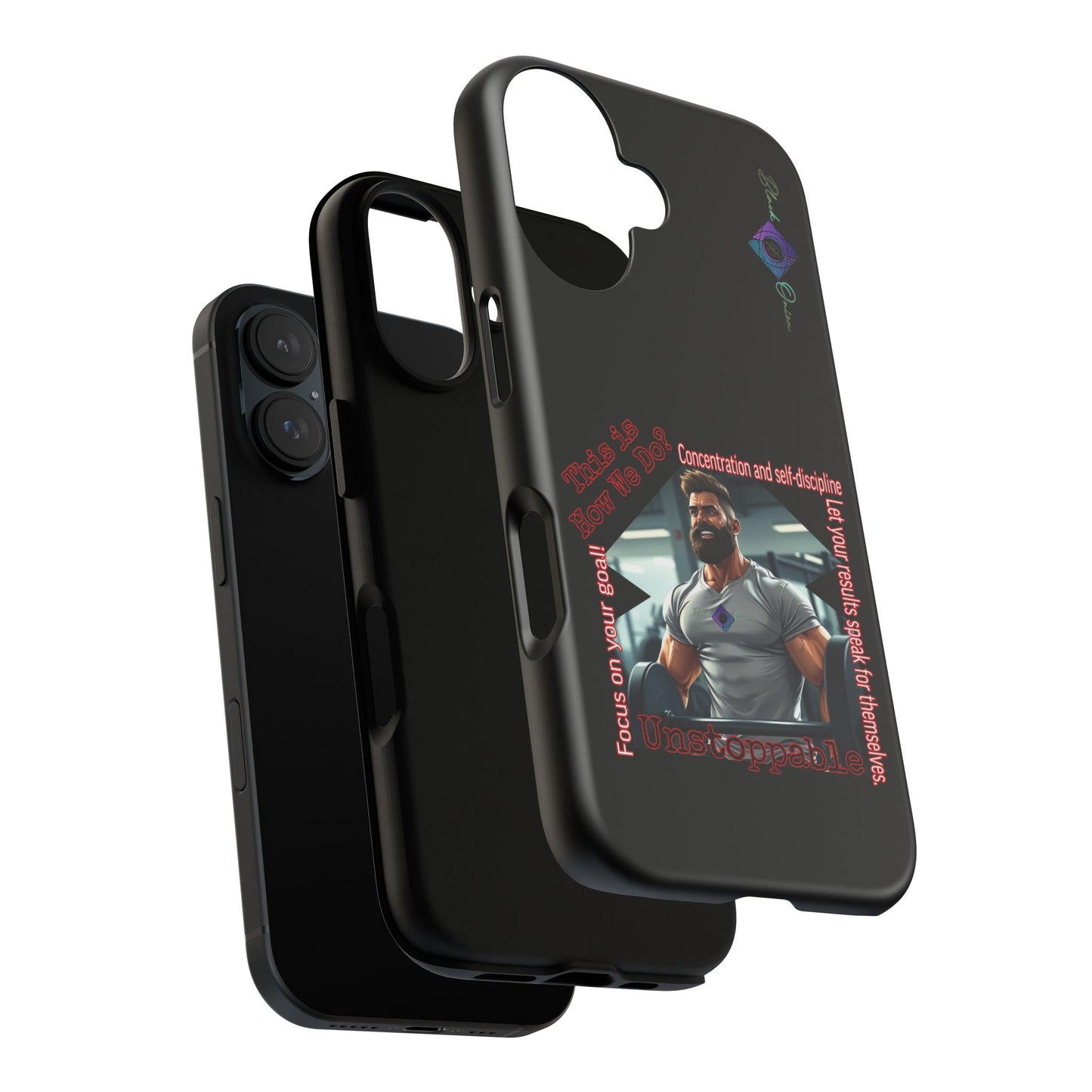 BlackOnion Brand New Phone Case - with Motivational Workout Motif’Unstoppable ‘💪🔥🫵