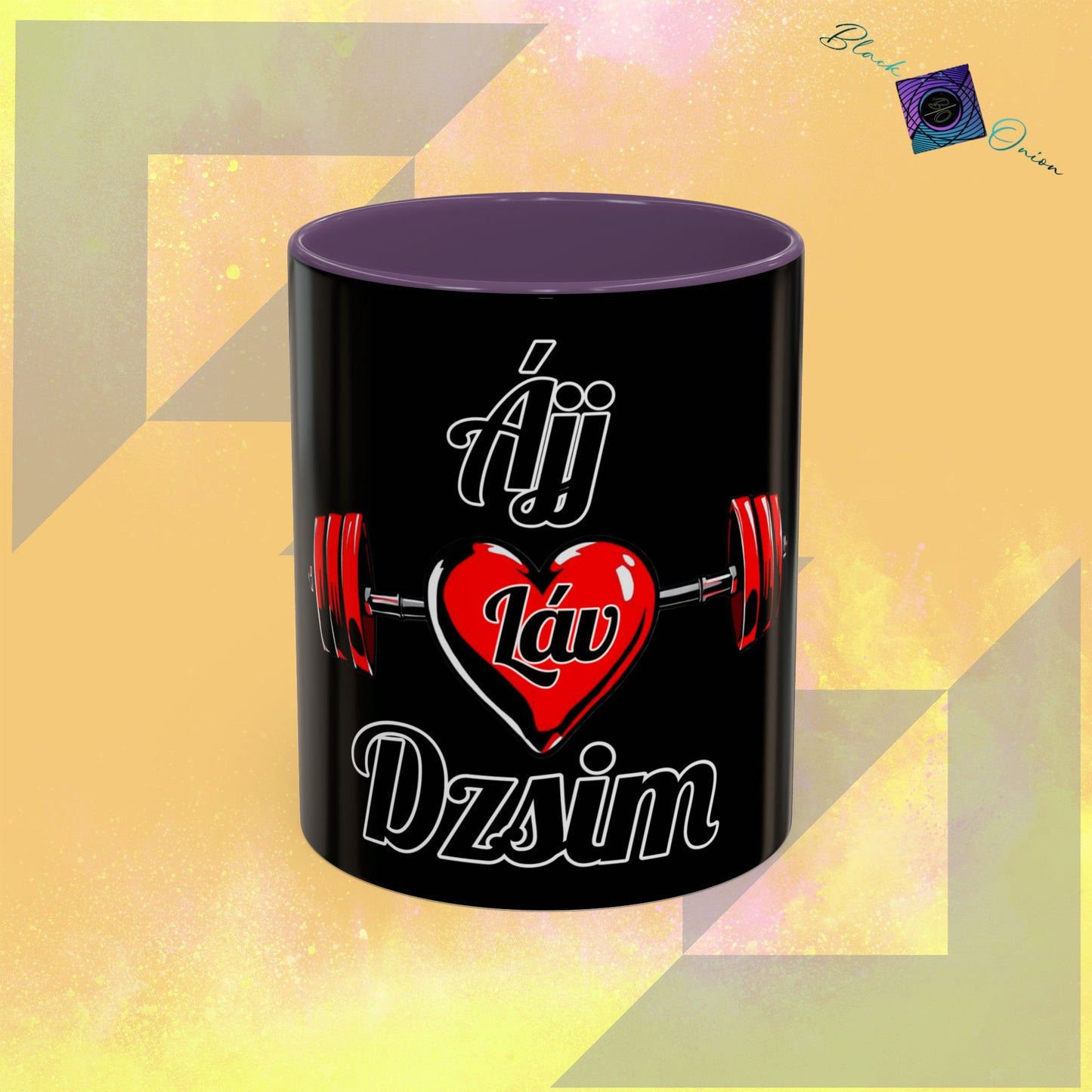 BlackOnion Coffee Mug - 11oz with Workout Motif ‘ÁjjLávDzsi’🔥💪🫵