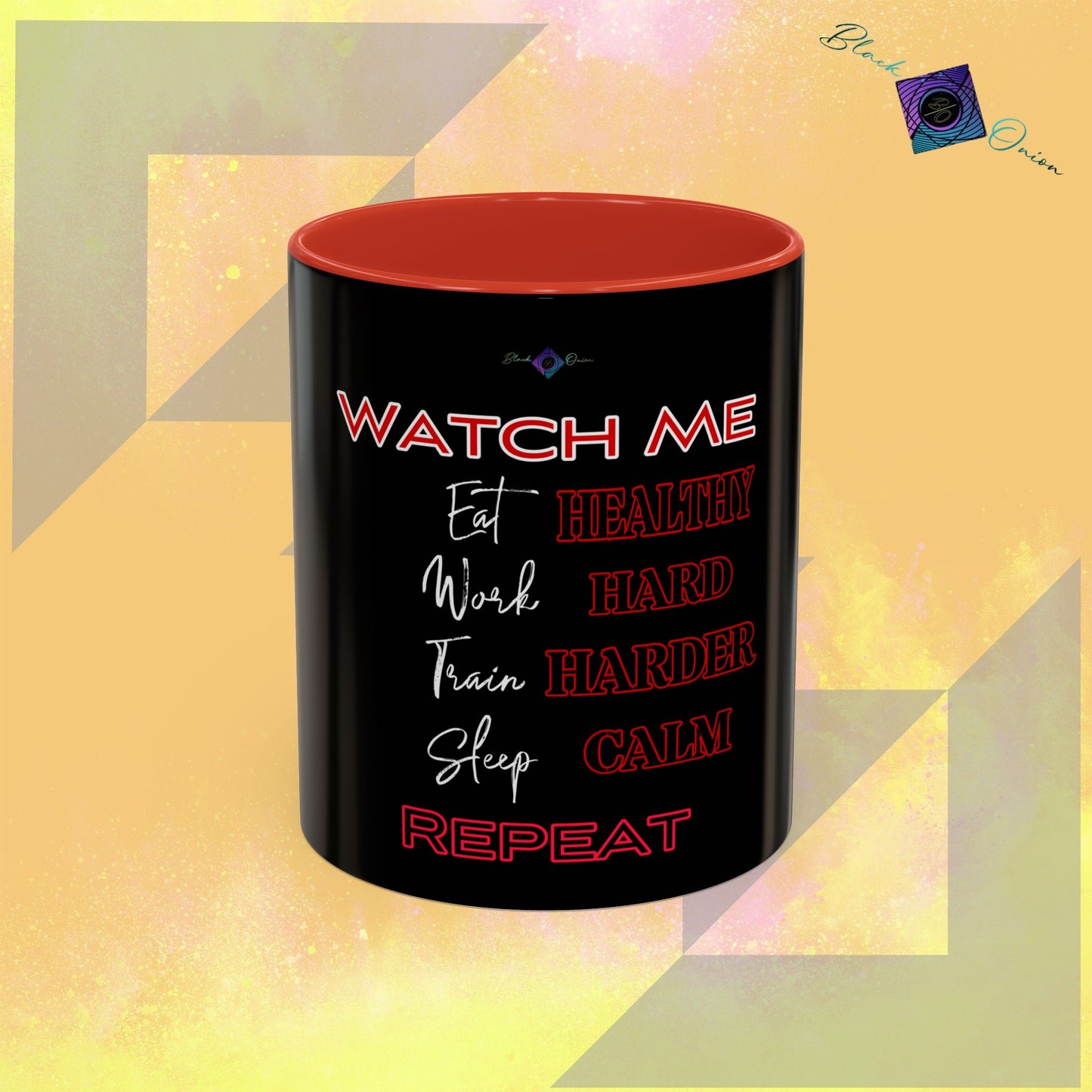 BlackOnion Coffee Mug Serial 2 with Workout Motif ‘Watch me’🫵🔥💪